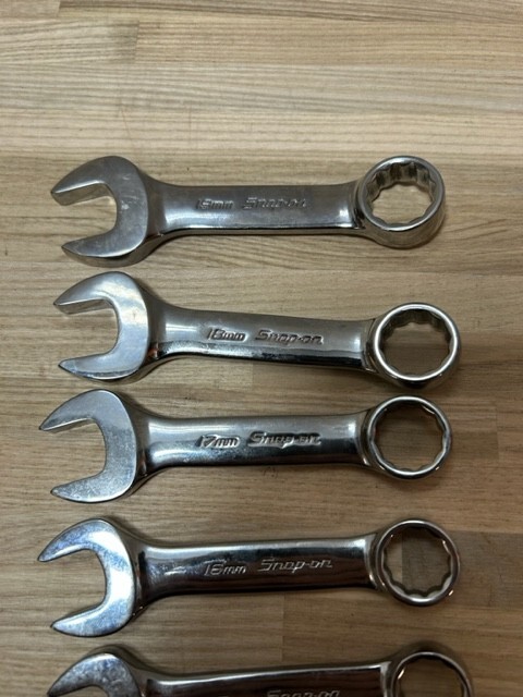 SNAP-ON 13 pc 12-Point Metric Flank Drive Midget Combination Wrench Set(7-19 mm)