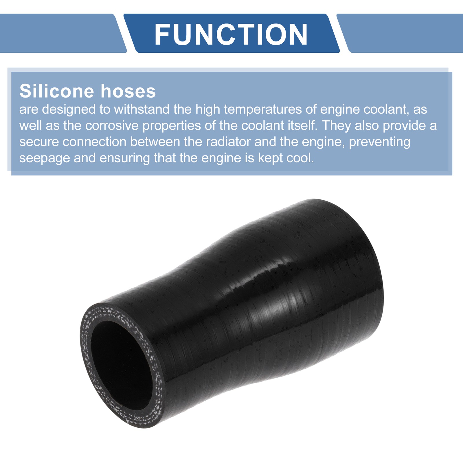 For silicone coupler straight tube 25-35mm 3 layers fabric 76mm black