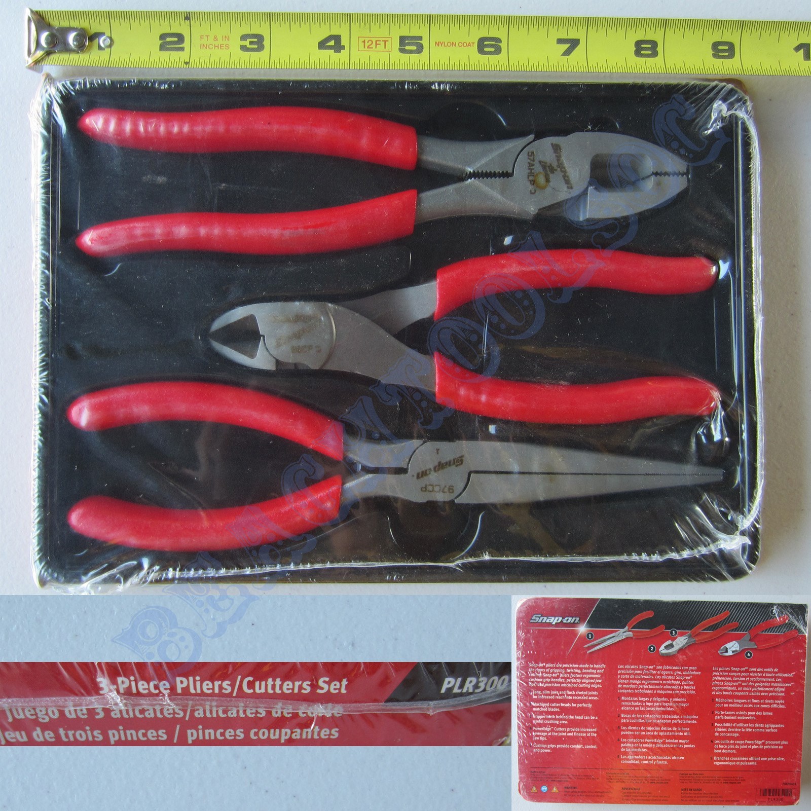 New Snap On Red Vinyl Soft Grip Handle Pliers Cutter 3 Pcs Set – PLR300