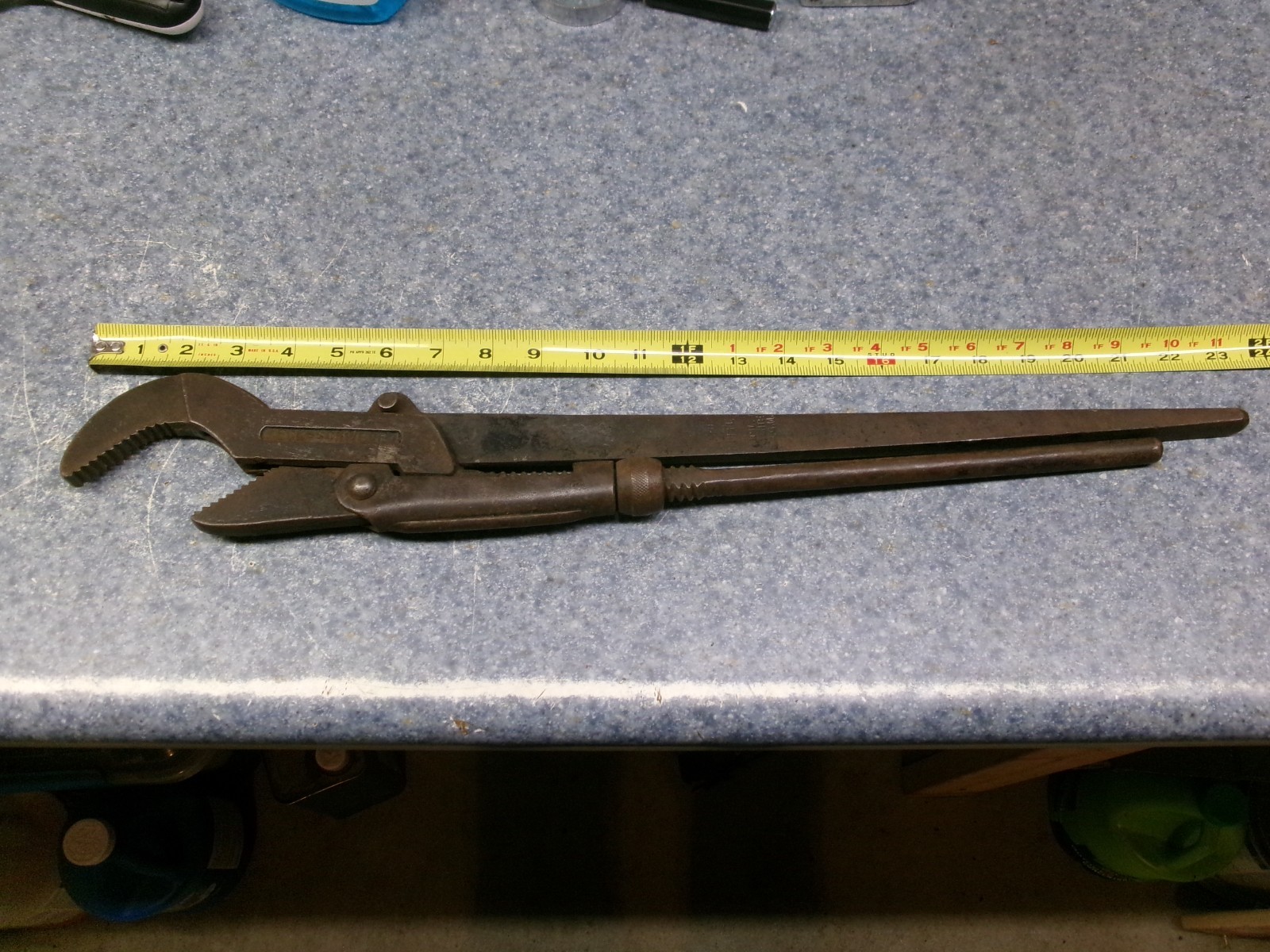 VIntage D.R.G.M. 21″ German Adjustable Pipe Wrench