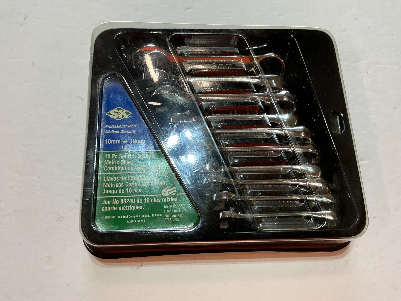Vtg S-K 10 pc stubby metric combination wrench set 10mm-19mm 86240 USA