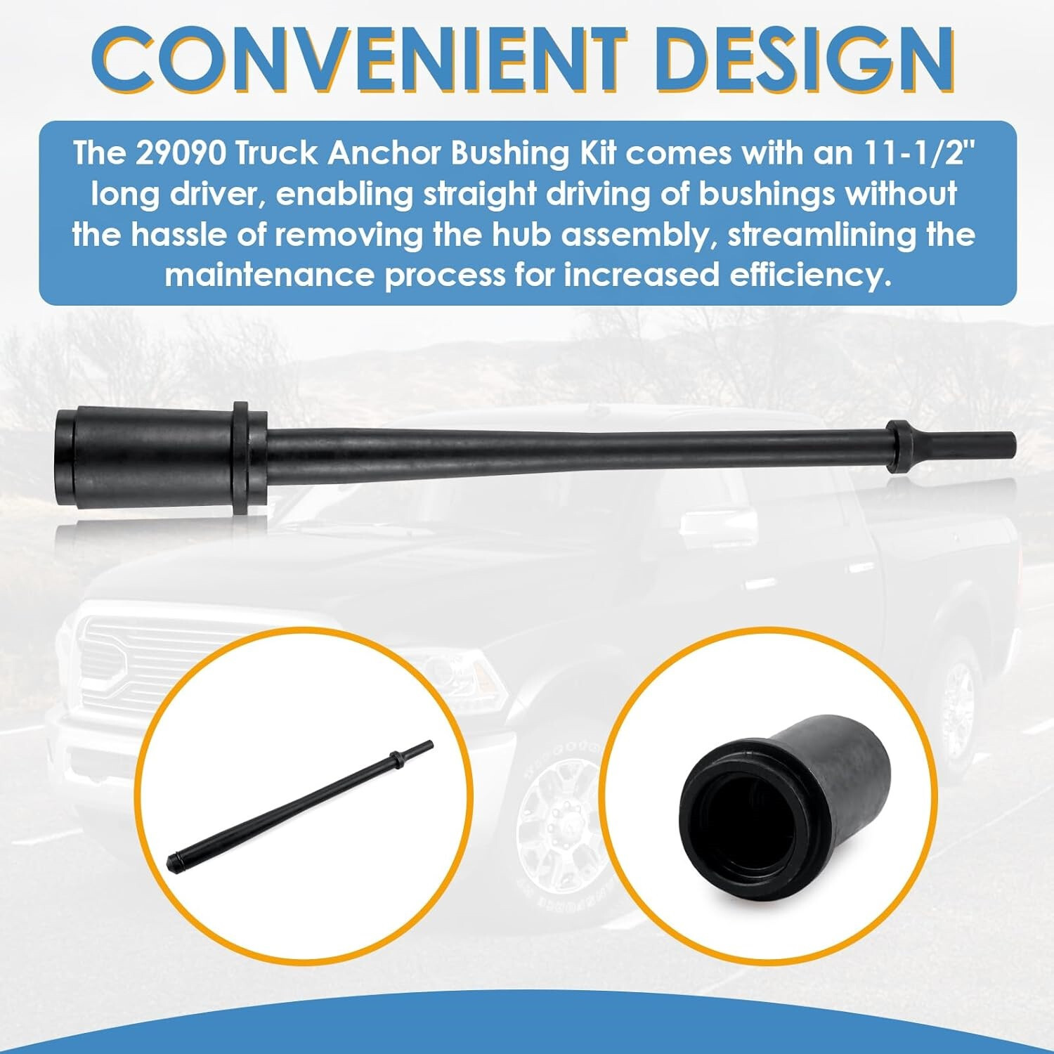 29090 Anchor Pin Bushing Kit for Truck Trailer Removing & Installing Tool 1-3/8″