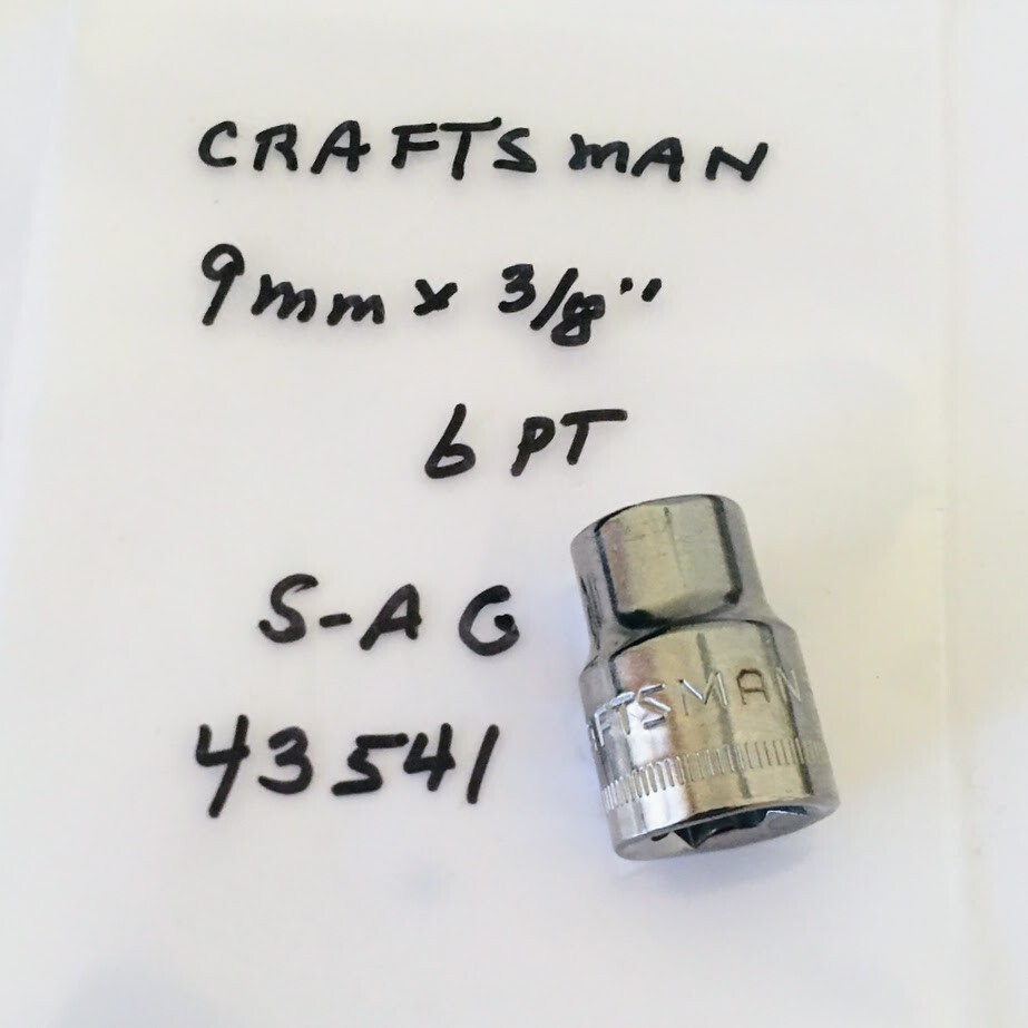 Craftsman Standard Socket – 9 mm x 3/8″ -6 Pt – S-AG 43541 – Free USA Shipping