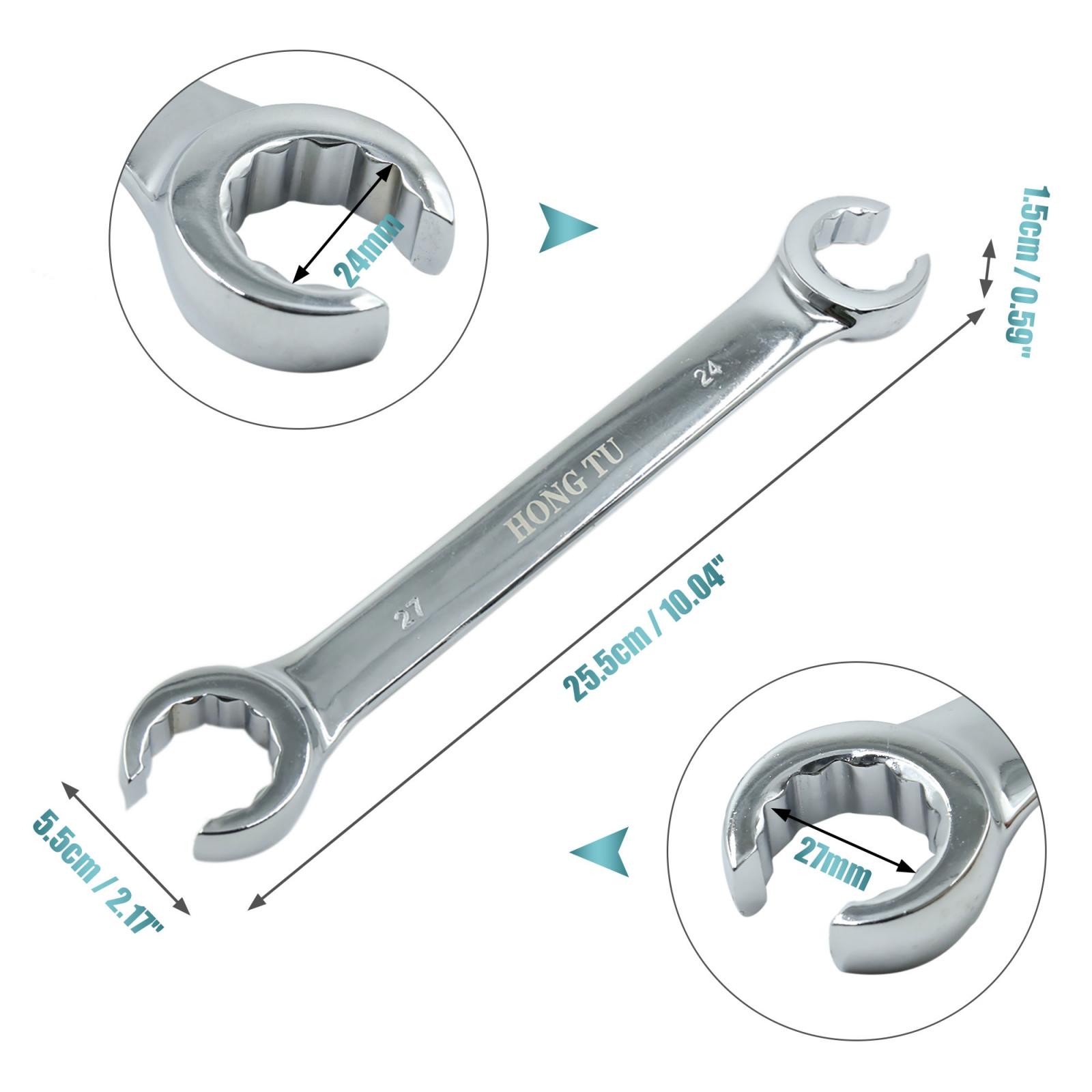 Double-Ended Wrench 24mm x 27mm Universal Screw Nuts Wrenches Car Repair Tool