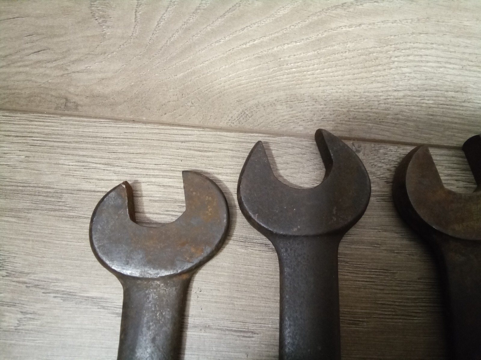 7 LARGE VINTAGE DOUBLE OPEN ENDED SPANNER WRENCHES BILLINGS, FAIRMOUNT, OTHERS