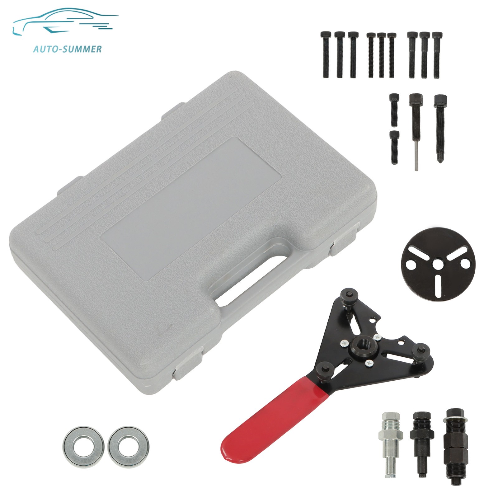23 Pieces A/C Compressor Clutch Hub Puller Removal Installation Holding Tool Kit