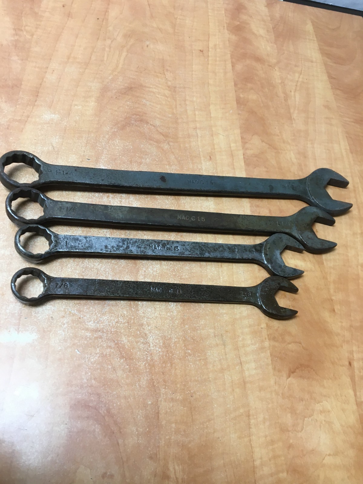 Mac USA Sabina OH 4pc Combination Wrench C16 C15 C13 C11 1-1/4″ 1-1/8″ 1″ 7/8″
