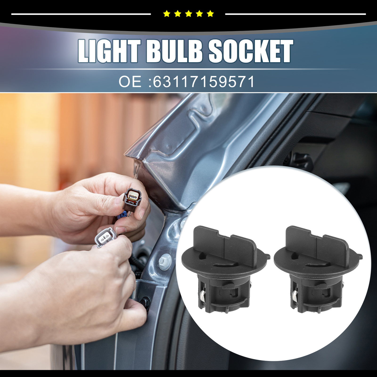 Piece of 2 Front Turn Signal Light Lamp Bulb Sockets Fit for BMW 325i 325xi 2006
