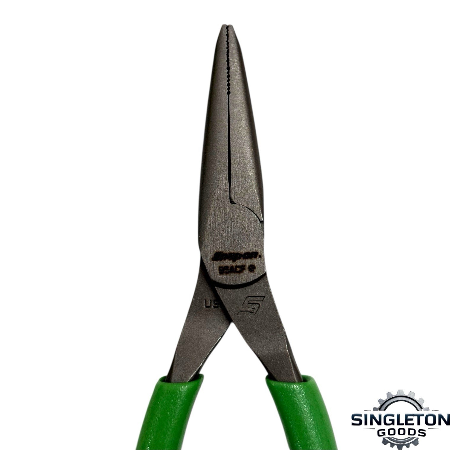 Snap-on Tools NEW 95ACFG 6″ GREEN Soft Grip Rounded Jaw Needle Nose Pliers USA