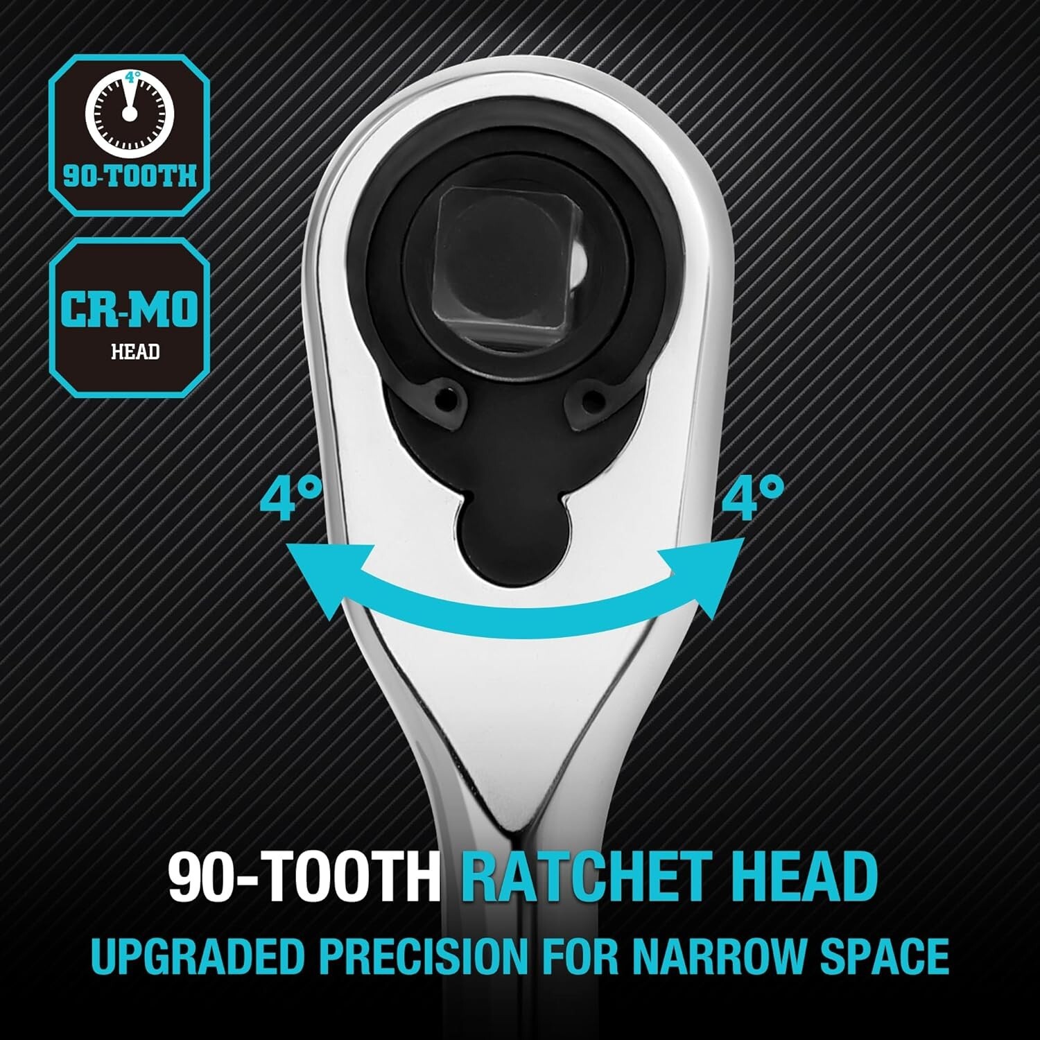DURATECH Extra Long Handle Drive Ratchet 90-Tooth Ratchet Wrench Dust Proof NEW