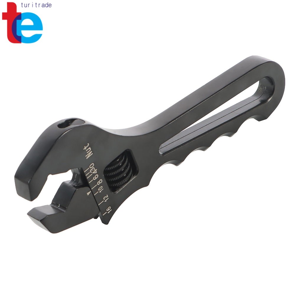 Black Adjustable Wrench Aluminum Tool Spanner For Hose End Fitting 3AN-16AN