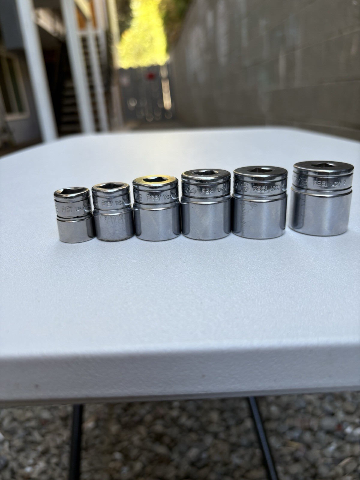 Snap-on 3/8” 12pt SAE Shallow Sockets 1/2 9/16 11/16 3/4 13/16 7/8” USA