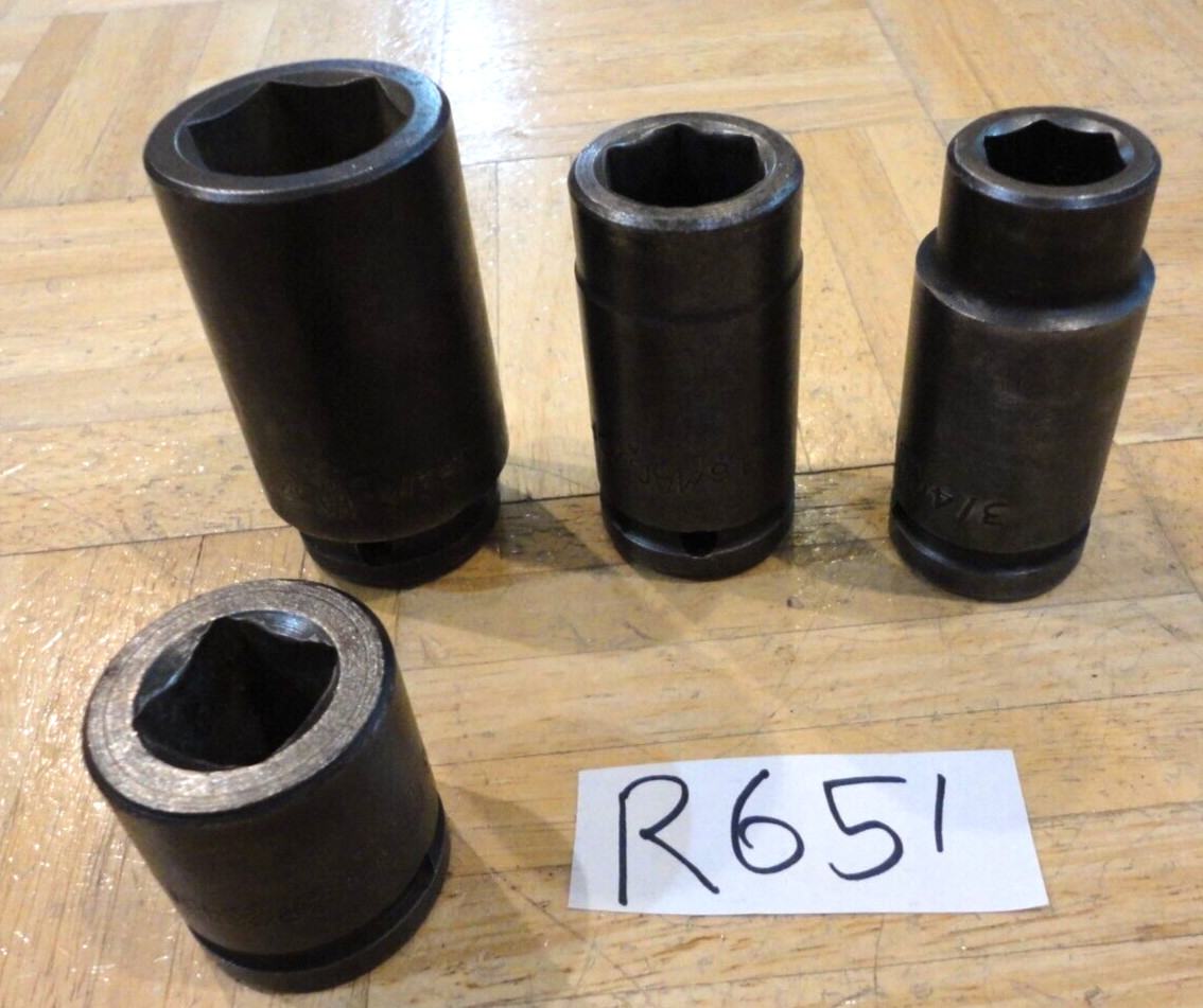 MAC TOOLS 4 PIECE 3/4 DRIVE SAE. DEEP IMPACT & SHORT BUD WHEEL SOCKETS