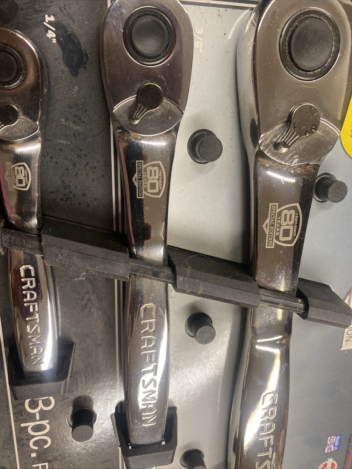 Craftsman 1/4, 3/8, 1/2” Thin Profile Ratchet 80 Years Set # 44993 – USA – NOS
