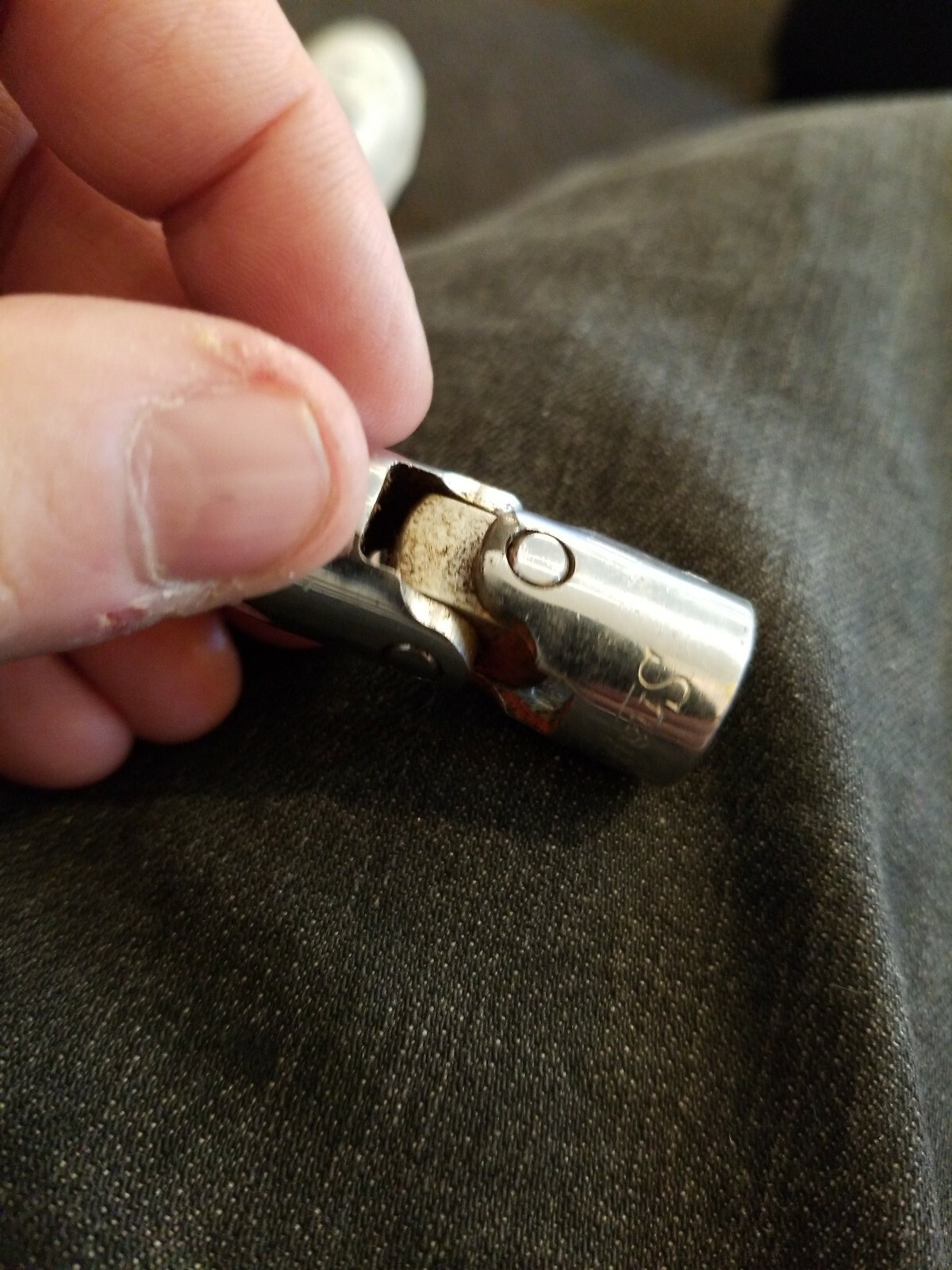 Snap On vintage underline FVU14 -7/16″ 12 Point Swivel Socket 3/8″ Drive