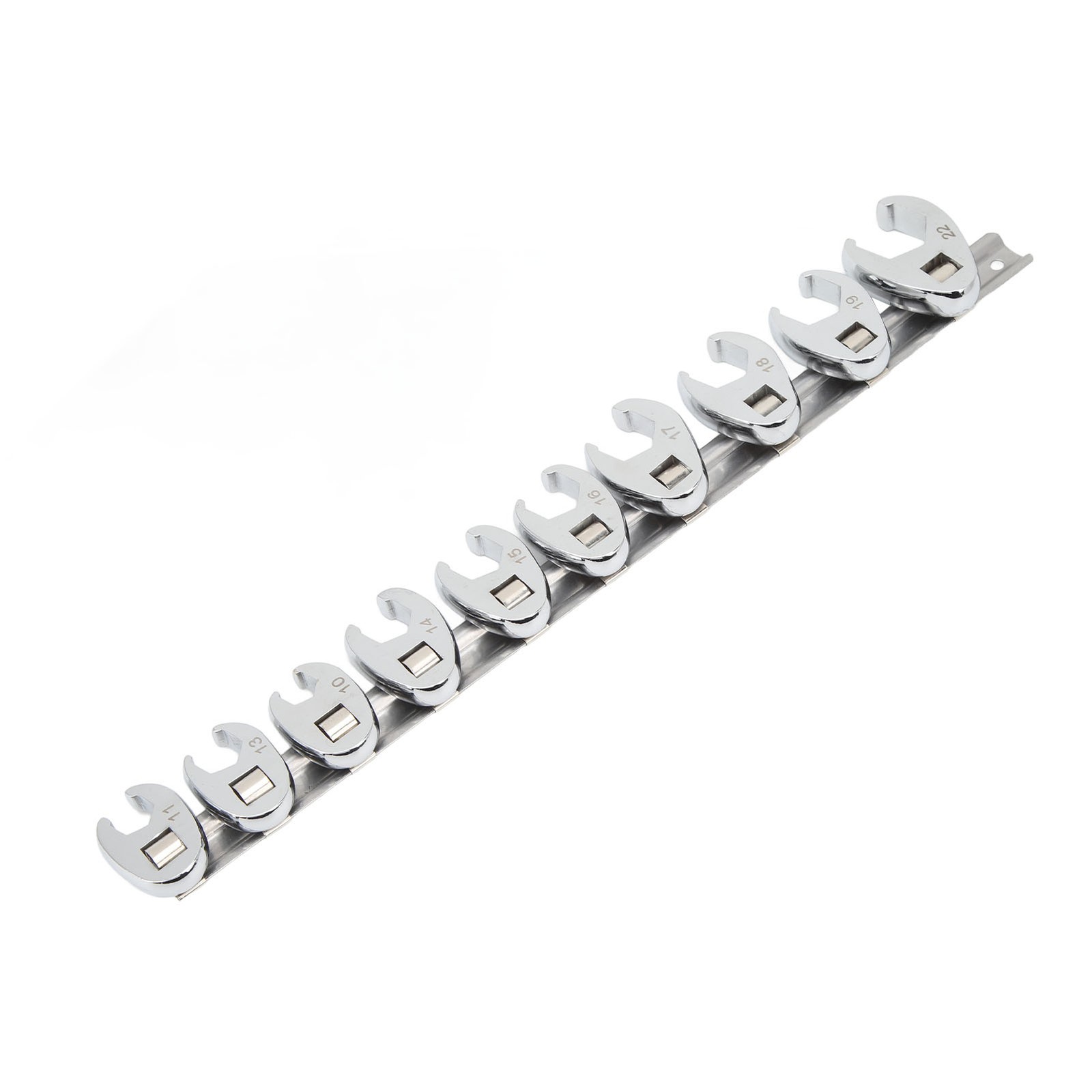 Car 10pcs Crows Foot Wrench Set 10mm To 22mm Sizes Metric Nut Wrench For 3/8in