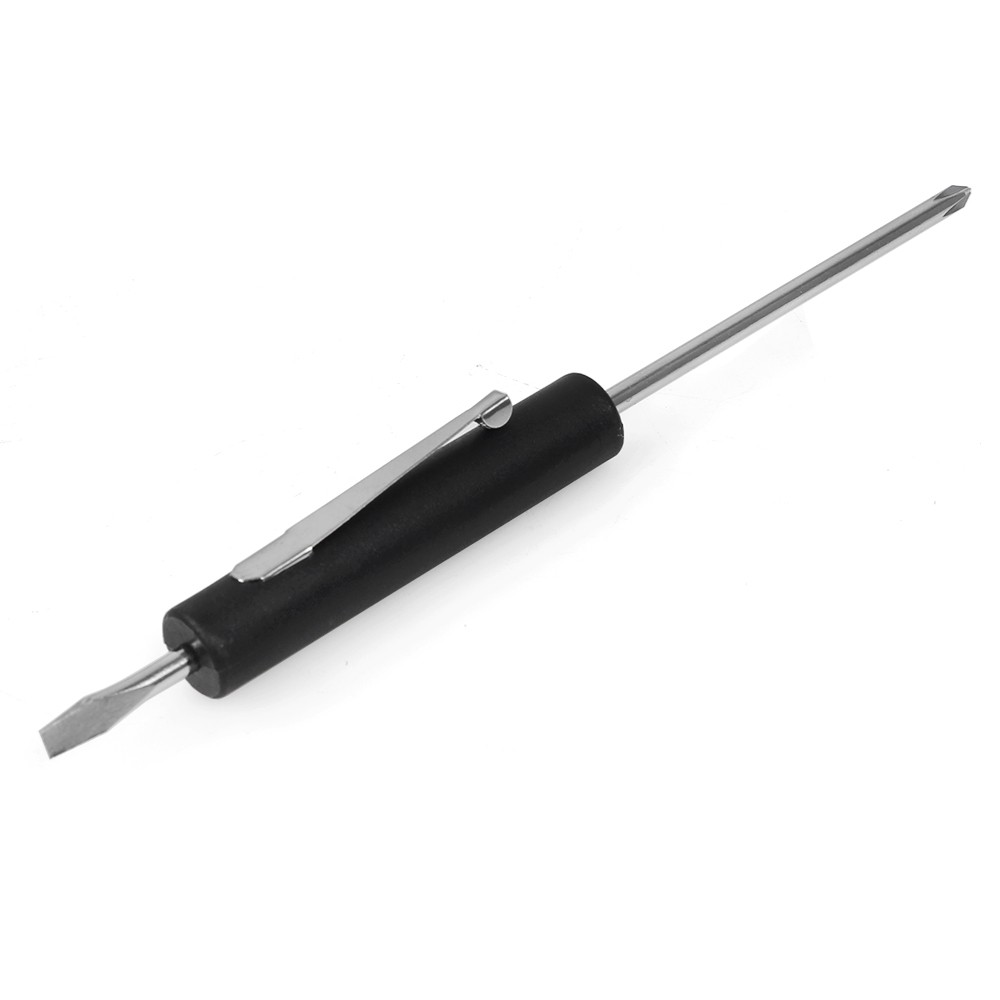 100PCS Mini Pocket Screwdriver Flap Tip w/ Magnet and Clip Phillips Slotted Flat
