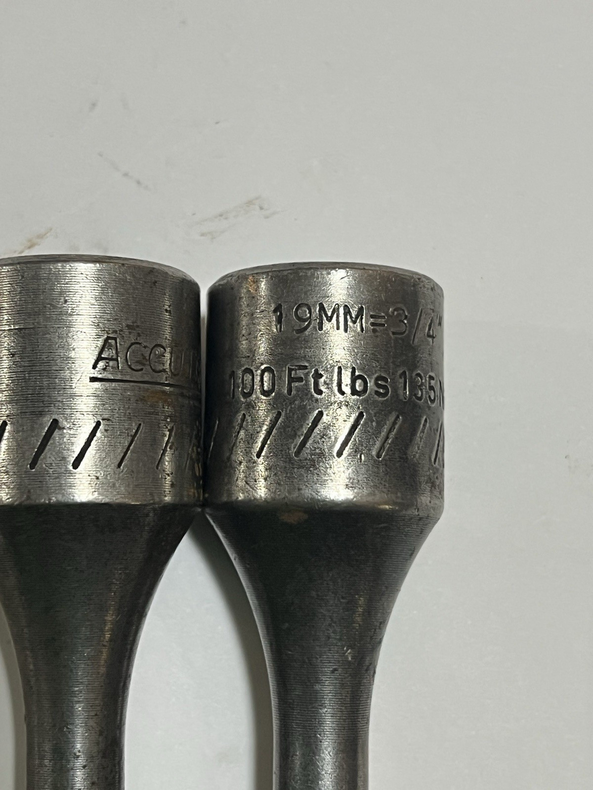 Accutorq Wheel Lug Nut Torque Impact Stick 2 pc Set 3/4 19mm 13/16 x 100 Ft/Lb