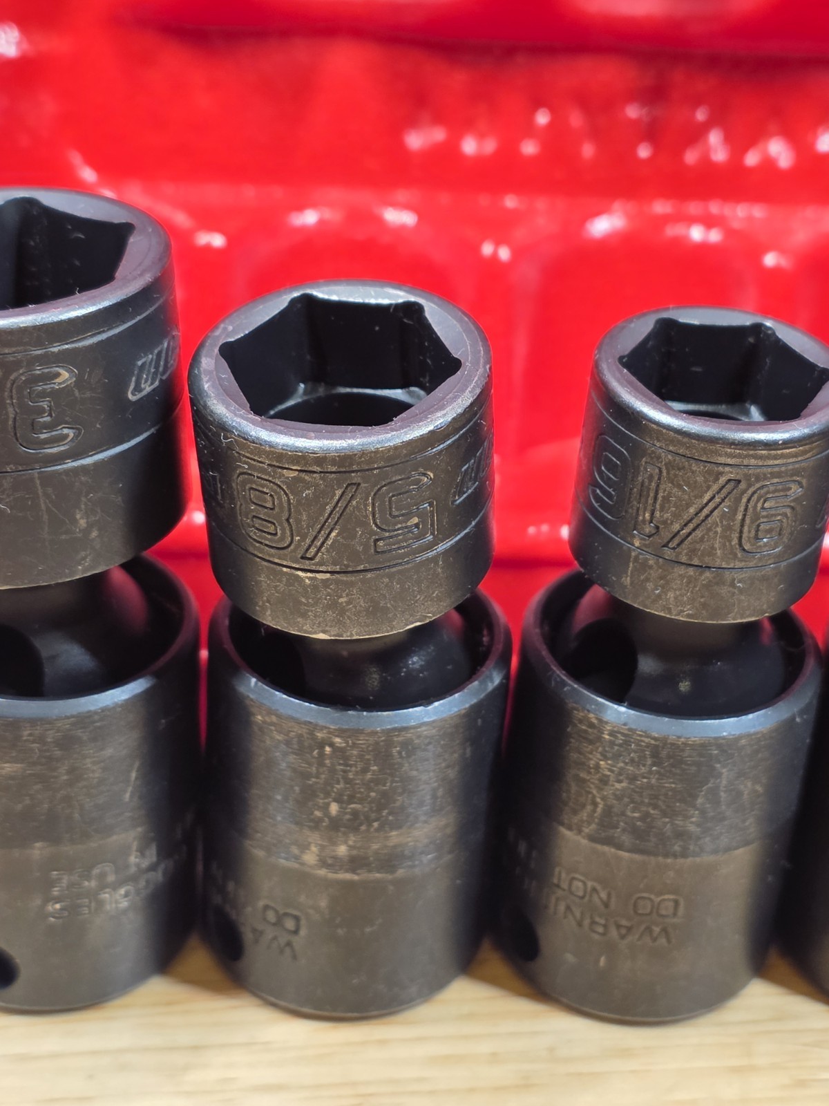 Snap-on 205IPF UNUSED 5-Piece 3/8″ Drive 6pt Shallow Impact Swivel Socket Set