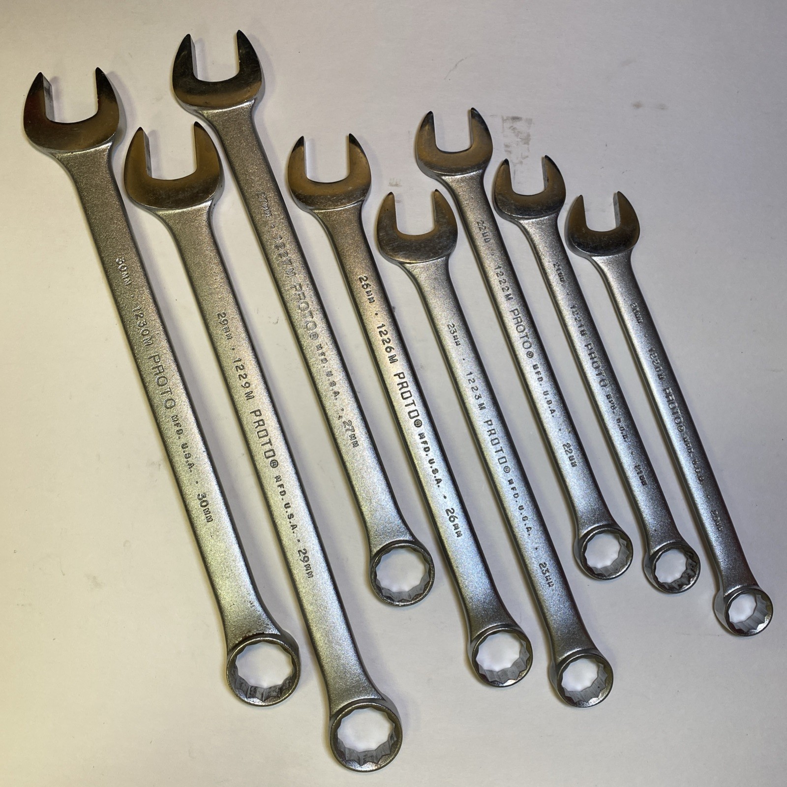 Proto Professional Large Metric Wrenches 8 Piece Set 20mm-30mm USA Made