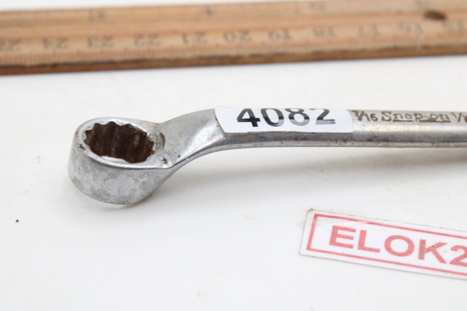 Snap-on XS 1416 7/16″ x 1/2″ 12 Point Short SAE Chrome Offset Box Wrench 5″ USA
