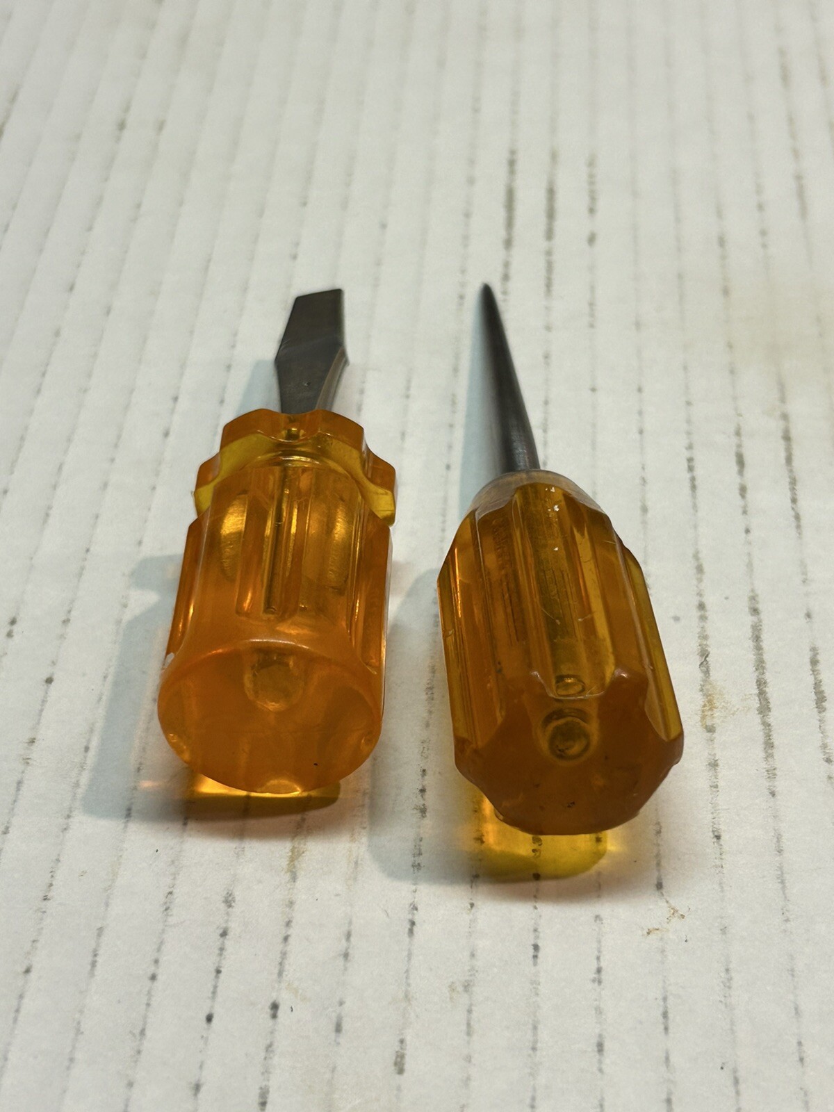Vintage Fuller Orange Stubby Screwdriver Lot Scratch Awl USA