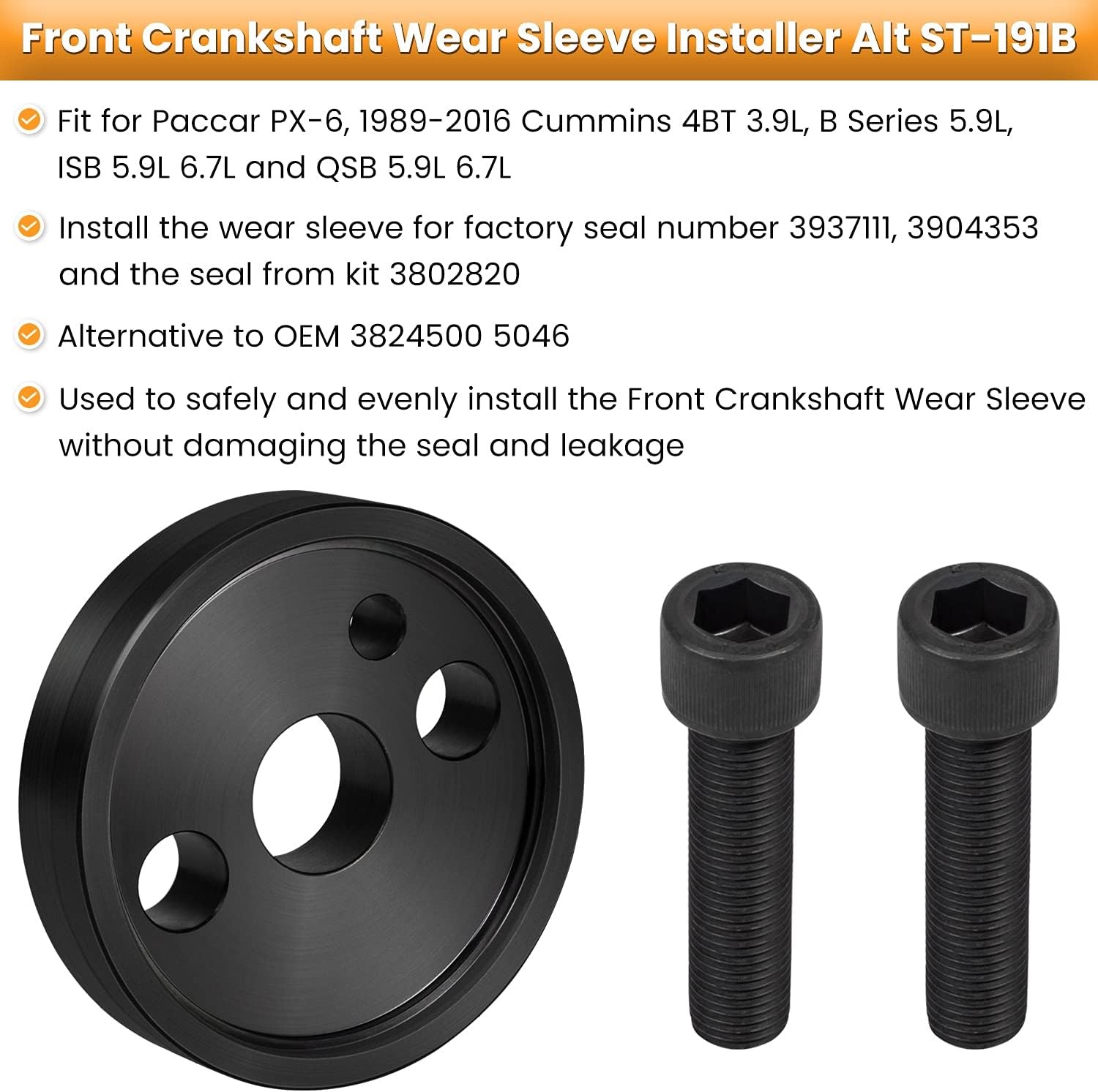 Front+Rear Crankshaft Seal Remover & Installer With Wear Sleeve Installer Tool