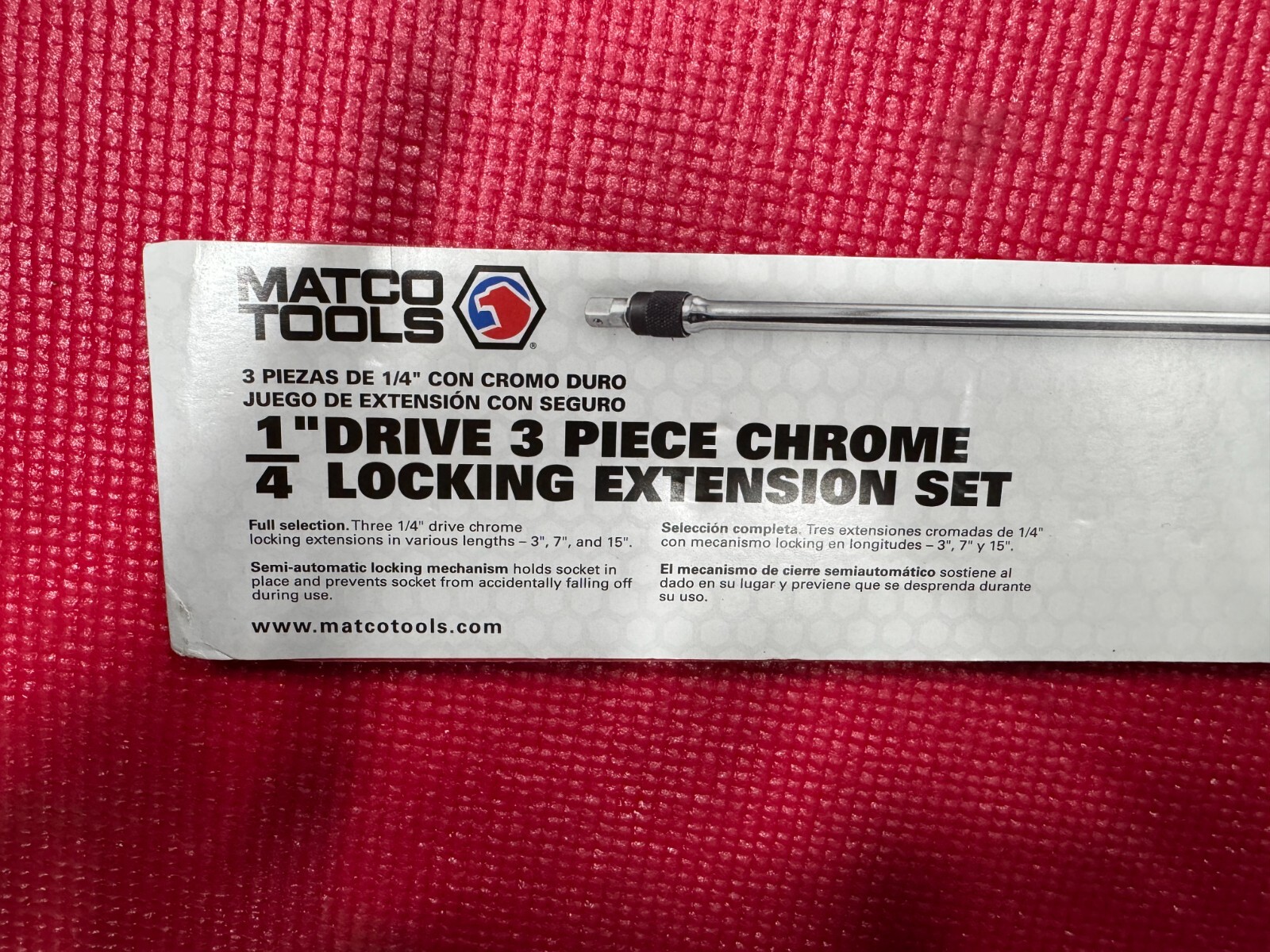 Matco 1/4″ Drive 3-Pc Locking Chrome Extension Set SALXK3TA