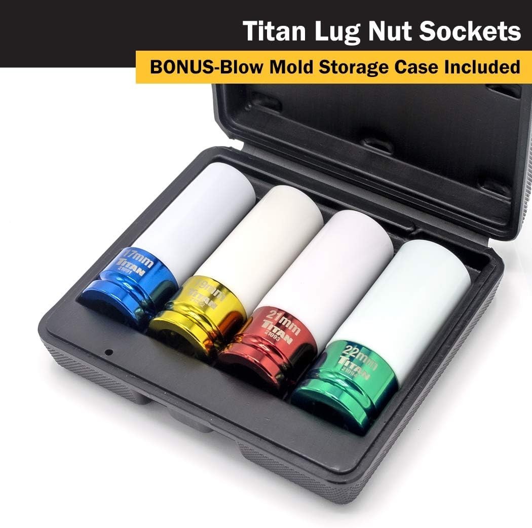 1/2-Inch Drive Non-Marring Lug Nut Socket Set – Chrome-Moly Steel for Strength