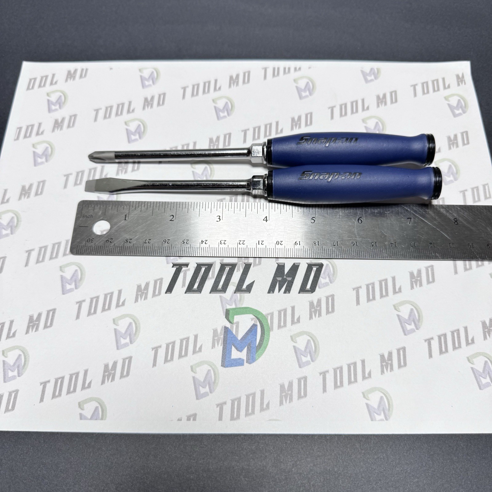 Snap-on Tools CUSTOM 7-1/2″ REVERSE POWER BLUE Ratchet Handle Screwdriver Set