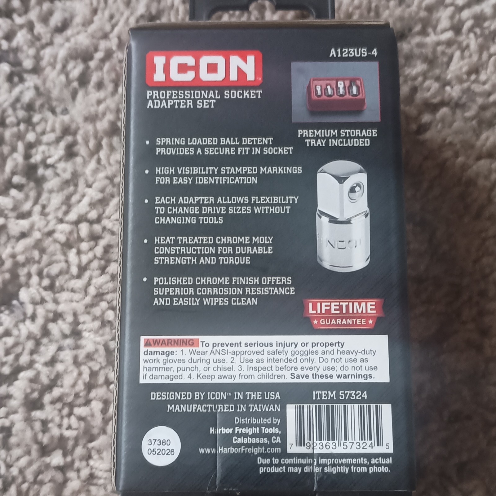 Icon Professional Socket Adapter Set 4-Piece Chrome Moly Steel A123US-4