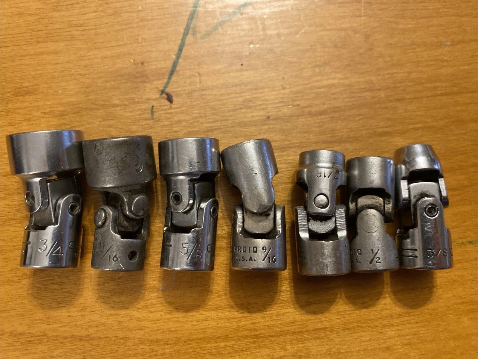 Lot Of Swivel Sockets Craftsman, Proto, Blackhawk All USA Made