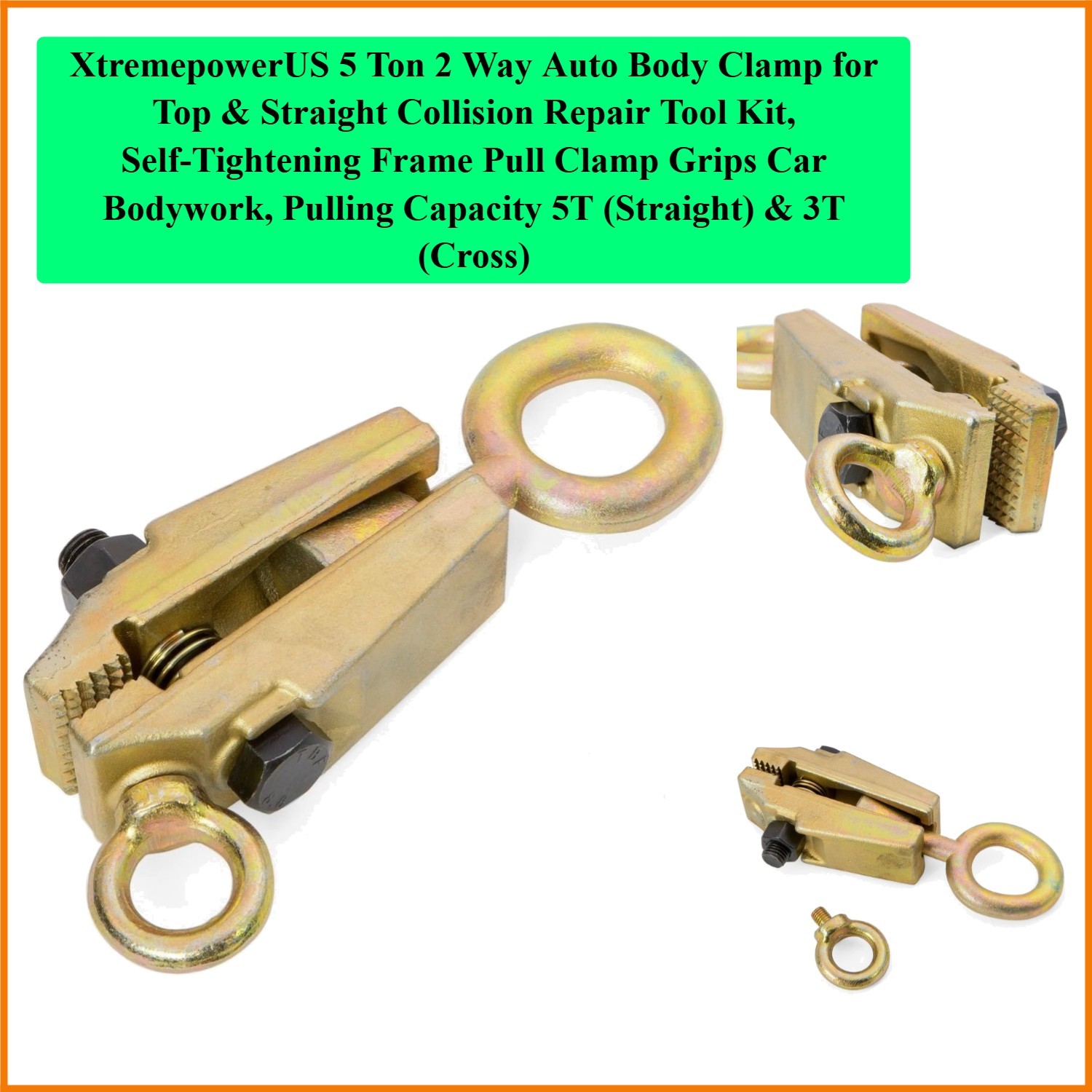 5 Ton 2 Way Auto Body Clamp for Top & Straight Collision Repair Tool Kit, Sel…