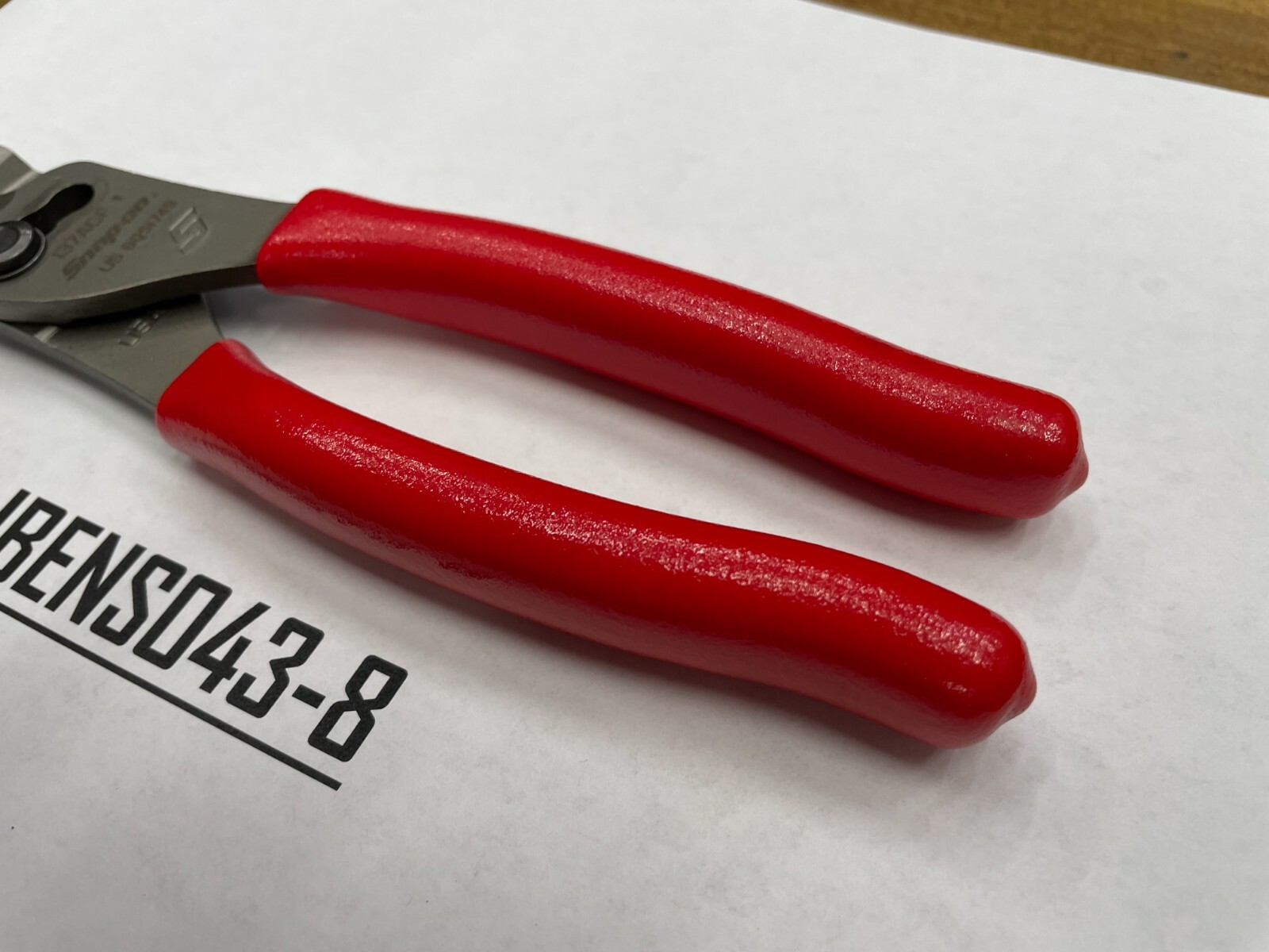 Snap-on Tools USA NEW RED 8″ Soft Grip Combo Slip-Joint Pliers w/ Cutter 137ACF