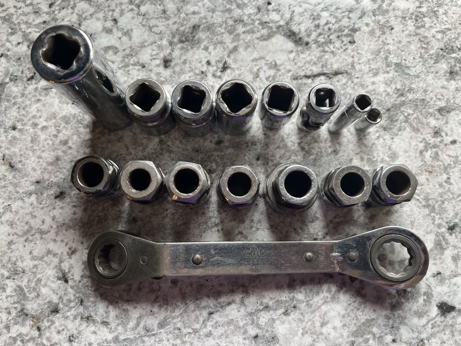 16 MAC TOOLS Sockets Metric SAE USA 1/2” Drive Specialty Mechanic Free Shipping