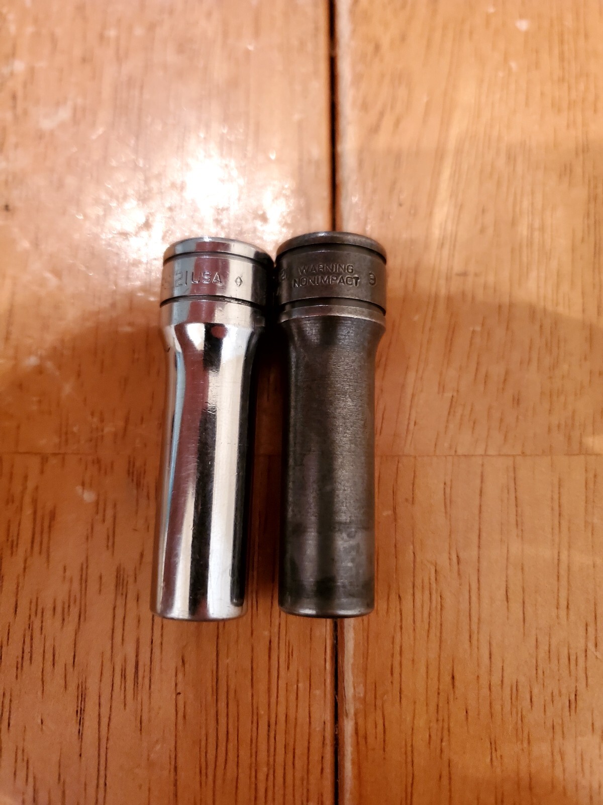Snap On 3/8″ Drive 3/8 6PT Chrome 12PT Industrial Finish Deep Sockets Lot Of 2
