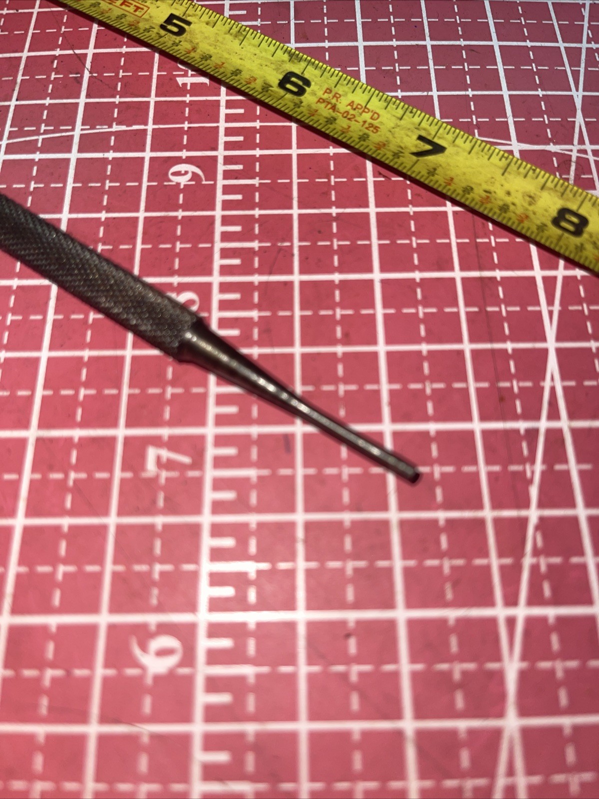 LS Starrett USA 3/32 In SAE Machinist Punch Vintage L.S. Knurled Grip