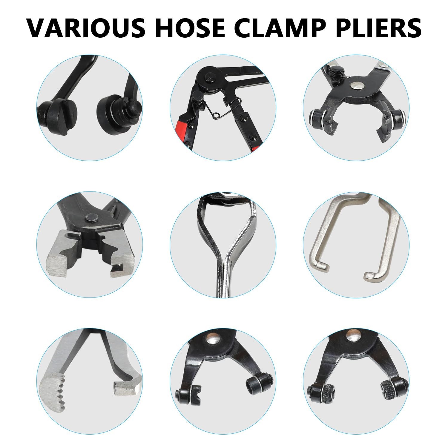 DPTOOL Hose Clamp Pliers Set 15pcs Removal and Installation Red