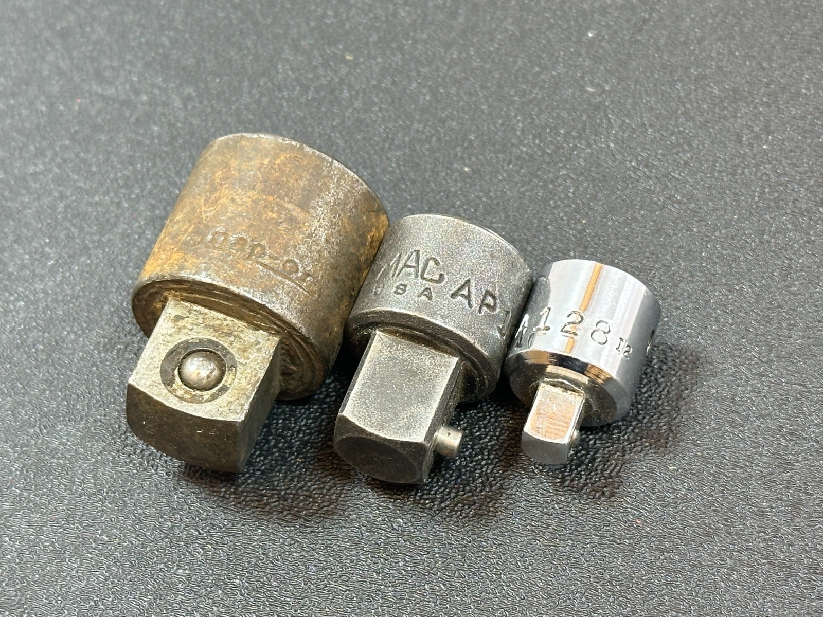 Sna-On & MAC Tools USA 3pc Adapter Set Lot, MAC AP1216 A128 & 1/2” to 3/4” Drive