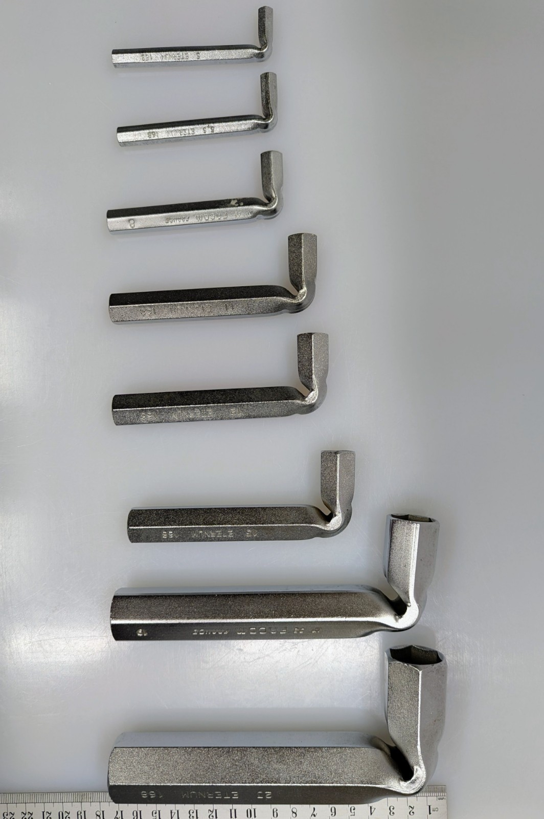 8 FACOM & ETERNUM L-Shape Hex Wrenches Sizes: 5, 5.5, 8, 11, 12, 13, 19, & 23mm