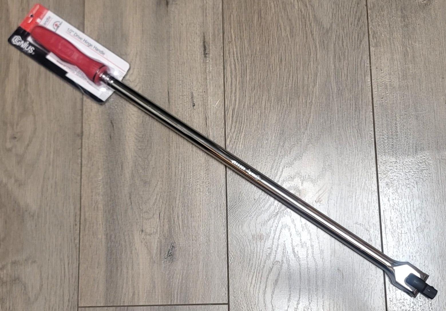Genius Tools 1/2″ dr 24.5″ Long Flex Head Breaker Bar w/Grip Handle #480448P