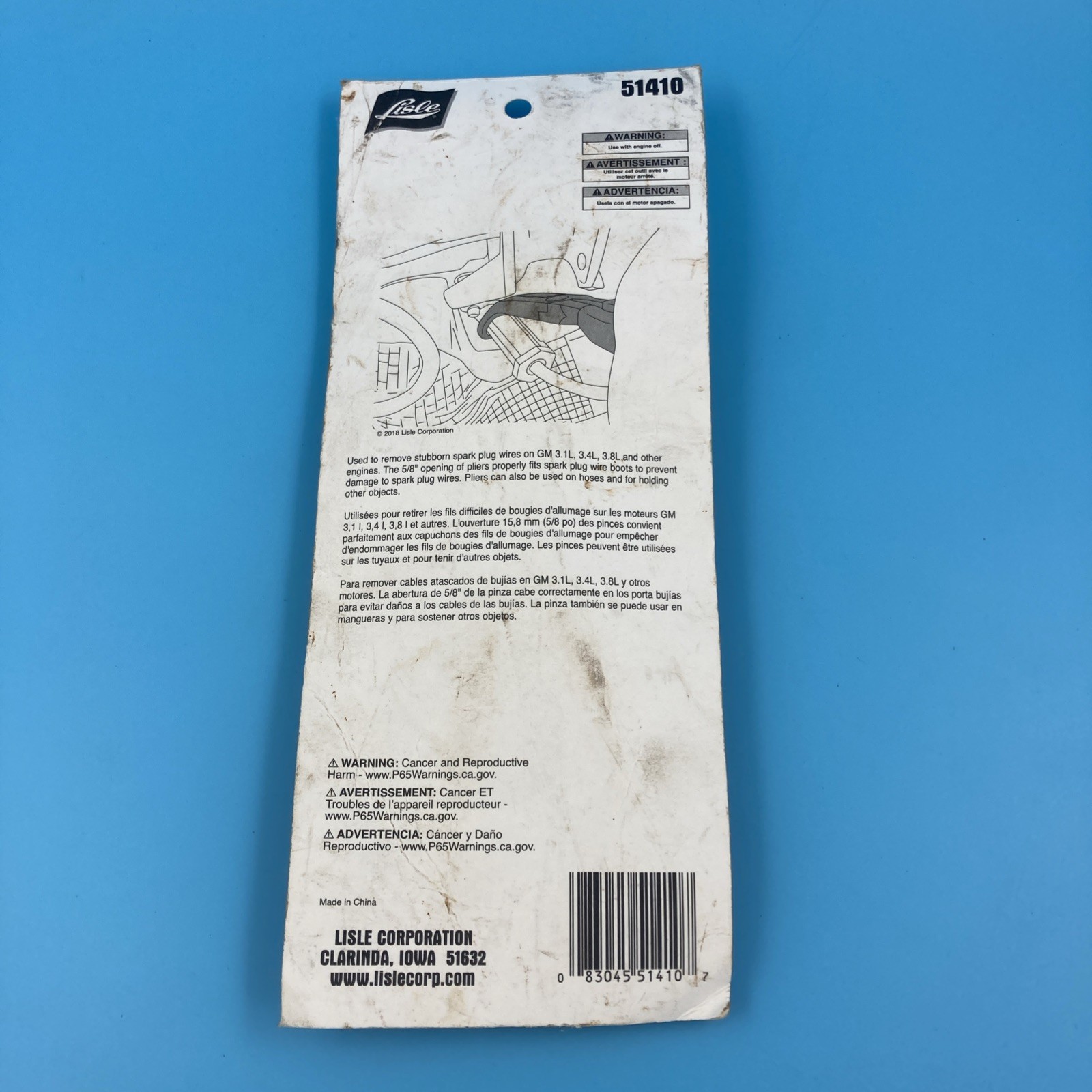 Lisle 51410 Offset Spark Plug Boot Removal Pliers for GM Engines