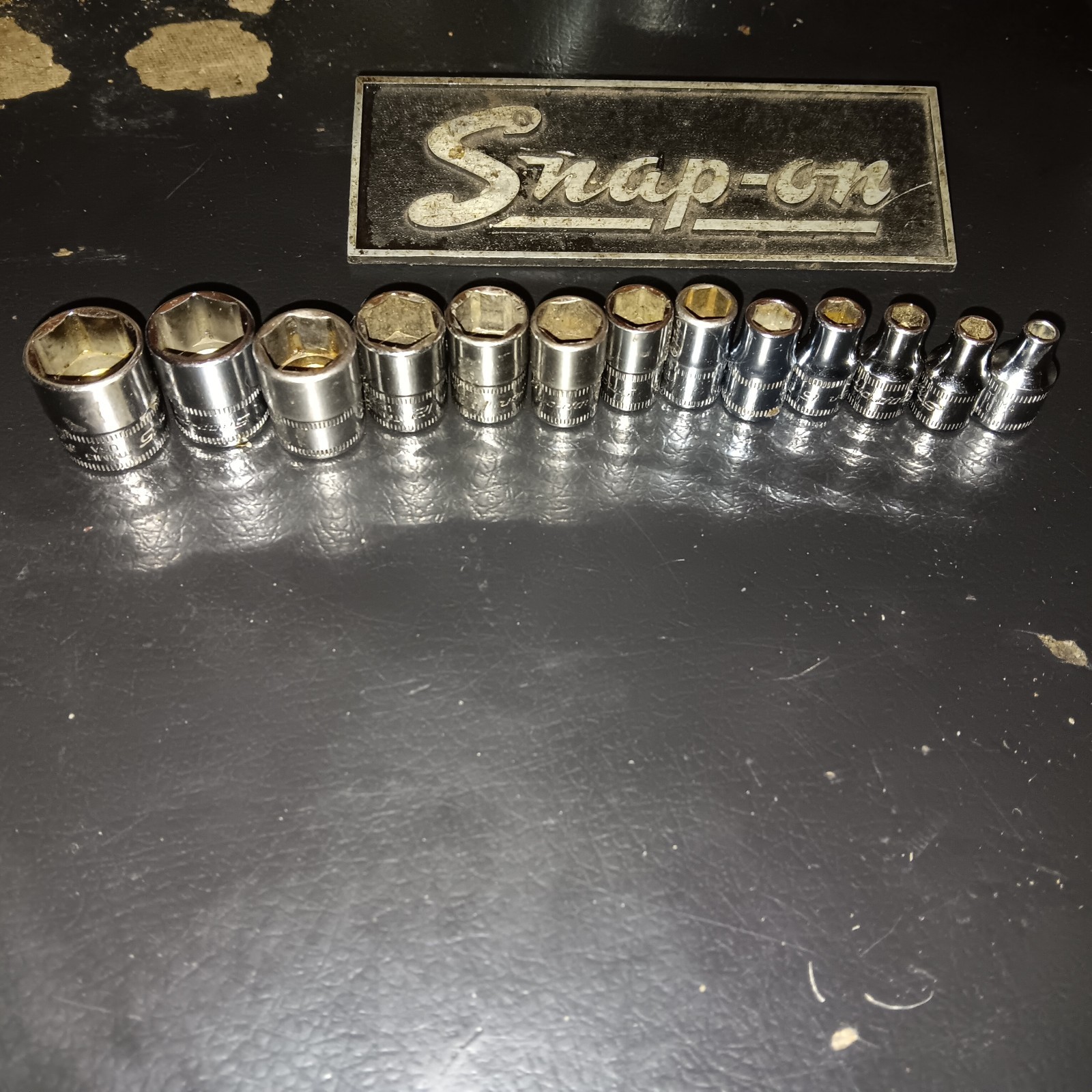 Snap On METRIC Socket Set 1/4″dr 4-15mm (13pcs) VG COND 6pt TMM4-TMM15 #113TMMY