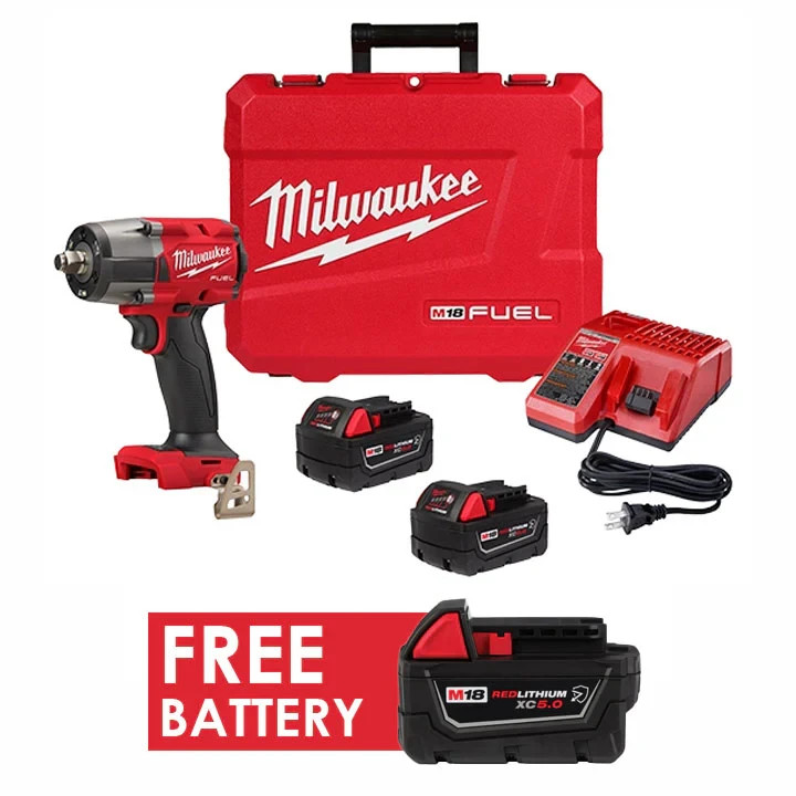Milwaukee 2962-22R M18 FUEL™ 1/2 » Mid-Torque Impact Wrench Kit + FREE Battery