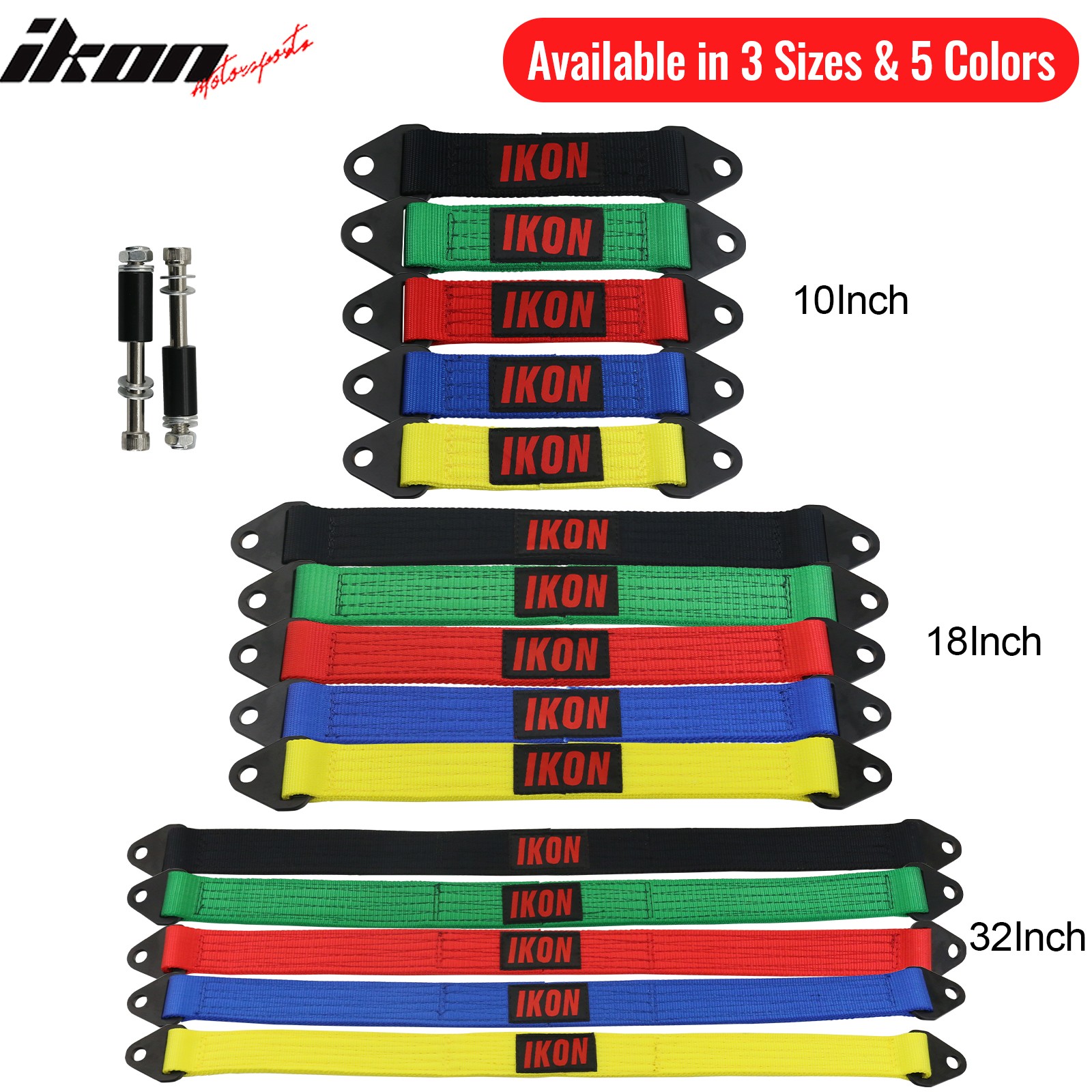 10″ Red 10000lbs Racing Limit Straps Shock Suspension Travel 4 Layers Webbing