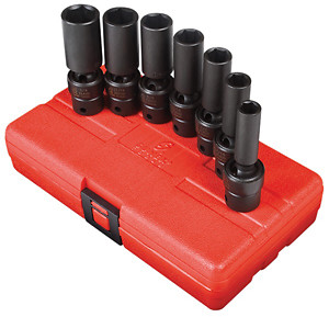 Sunex Tool 3656 7 Piece 3/8″ Drive Swivel Deep Impact Socket Set 3/8-3/4