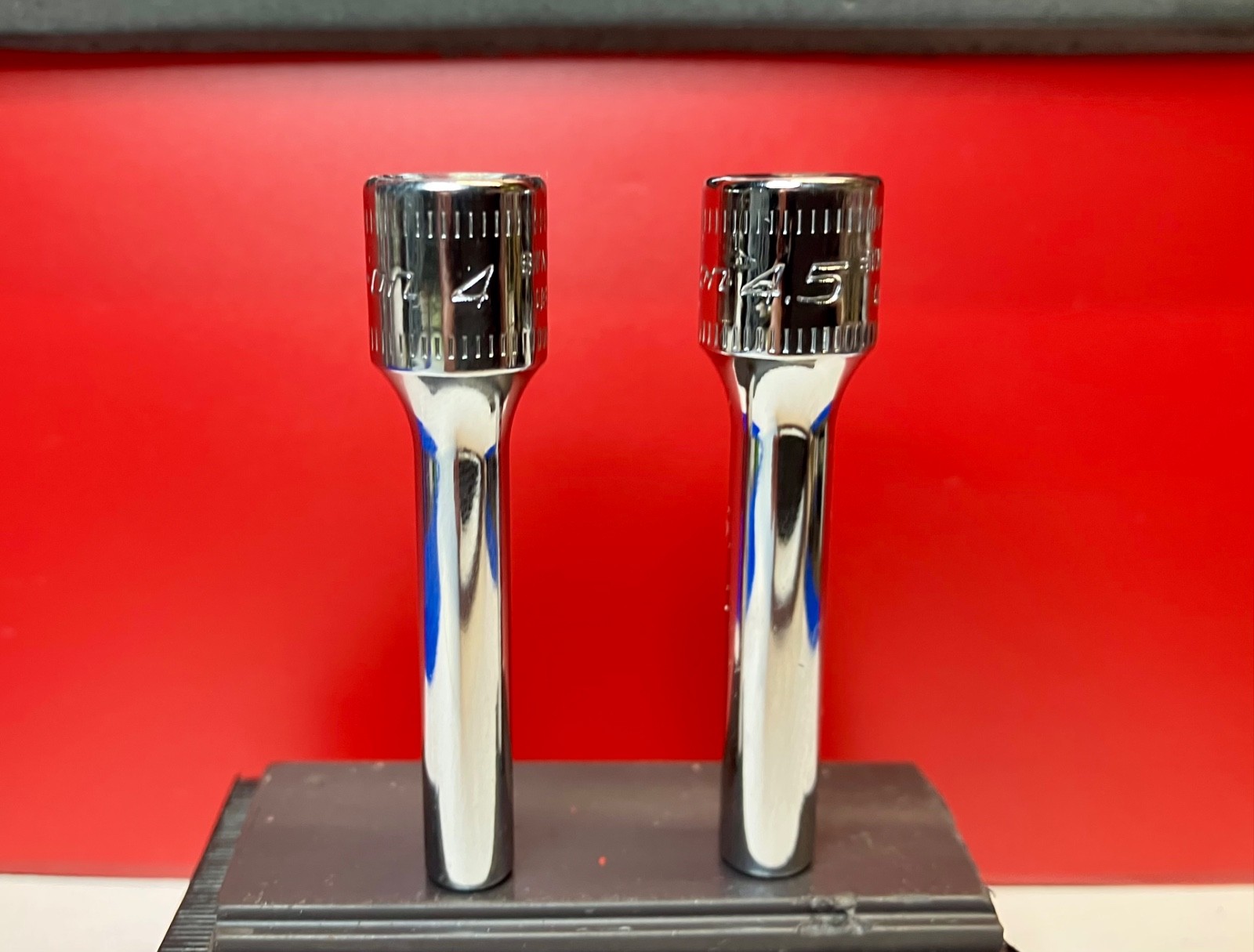 Snap On 1/4″ Drive 2 pc Metric Deep ADD ON 4mm 4.5mm 6pt Socket Lot Set NEWBIES