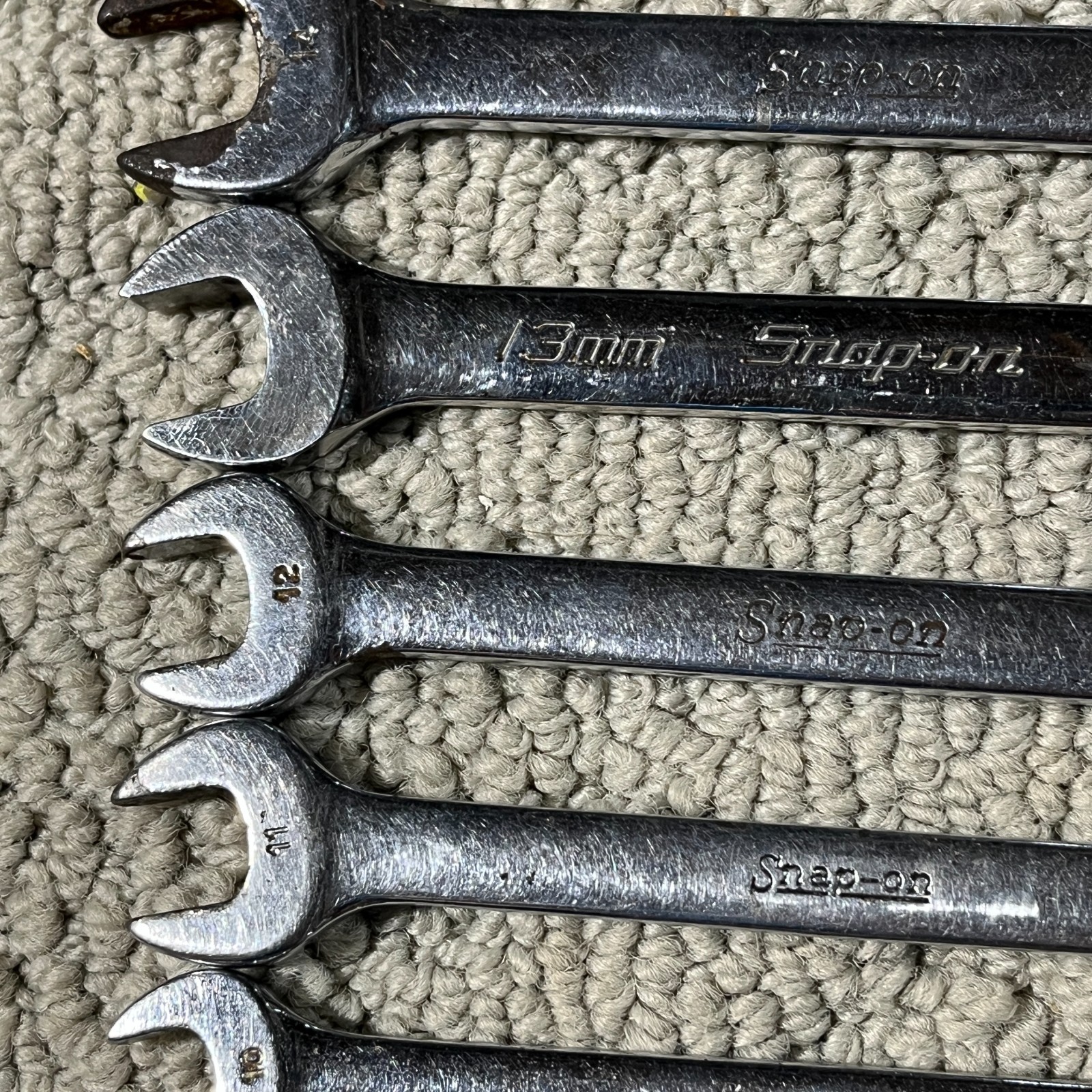 Snap On OEXM6-OEXM19 5-19mm 16 Piece 12 Point Metric Combination Wrench Set USA