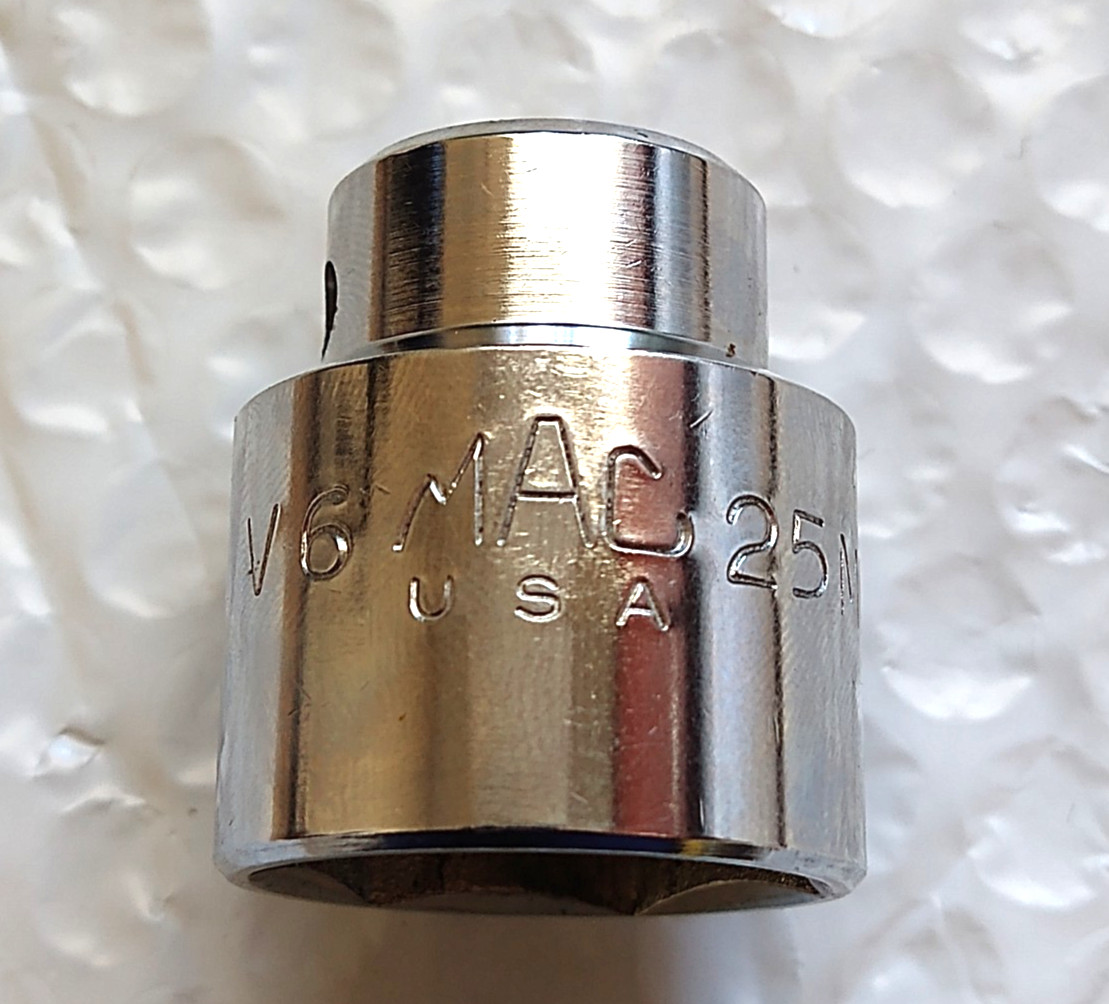 MAC TOOLS V6-25MM, 1/2″ DRIVE, 25MM. SOCKET, SHALLOW, 6 POINT.