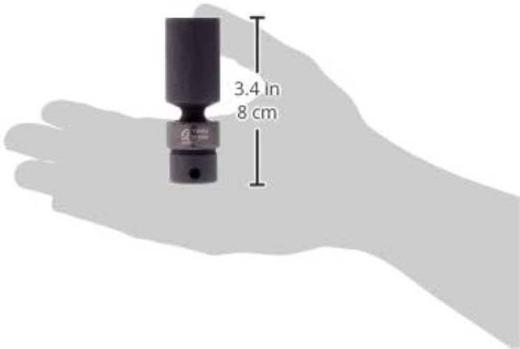 3/8-Inch Drive Deep Universal 6 Point Impact Socket 19mm